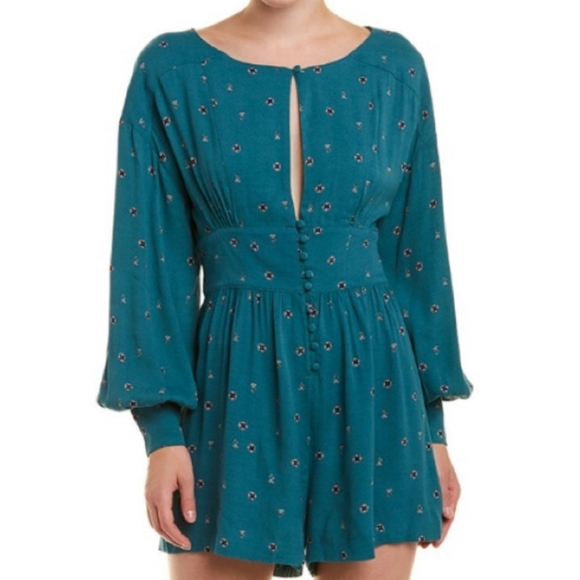 Free People Pants - Free People | size xsmall | love grows green romper